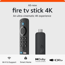 Load image into Gallery viewer, All-New LATEST and FASTEST Wifi6 Amazon Fire TV Stick 4K streaming device, includes support for Wi-Fi 6, Dolby Vision/Atmos, Live TV Media Player
